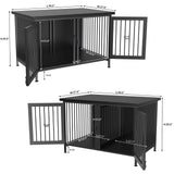 GDLF Double Dog Crate with Divider for 2 Small Dogs or 1 Dog, Furniture Style Kennel Indoor Cage with Removable Panel (Int.dims:36.2”Wx24.5”Dx21”H), Black GDLF