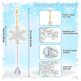 Perthlin 6 Pcs Christmas Snowflake Diamond Art Kits Double Sided Winter Diamond Wind Chimes Art for Window Christmas Tree Decoration Snowflake Suncatchers for DIY Crafts Wonderland Decoration Perthlin