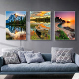 AOSGEDY 6 Pack Paint by Numbers for Adults Kids Beginner, Adult DIY Landscape Oil Painting for Home Wall Decor 12X16 Inch AOSGEDY