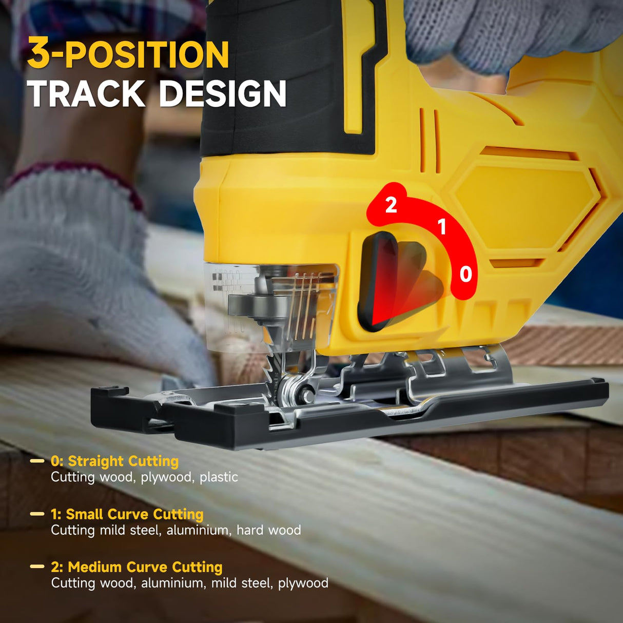 Cordless Jig Saw for DeWalt 20V Battery, 0°-45° Bevel Cuts, Brushless Jigsaw Tool, 3-Position Orbital for Wood/Metal/PVC Cutting LouSdZoke