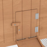 PawHut Rabbit Hutch 2-Story Bunny Cage, Guinea Pig Cage, Small Animal House with Slide Out Tray, for Indoor Outdoor, 61.5" x 23" x 27", Natural PawHut