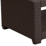 Flash Furniture Seneca Indoor/Outdoor Chocolate Brown Faux Rattan Coffee Table with Open Storage Flash Furniture