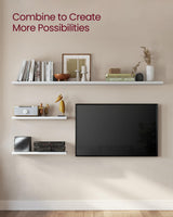 VASAGLE Wall Shelves Set of 2, Floating Shelves, Wall Mounted, 8 x 15.7 x 1.5 Inches, Display Shelves for Picture Frames, Wall Decor, Hanging Shelf for Living Room, Kitchen, White ULWS054W01 VASAGLE