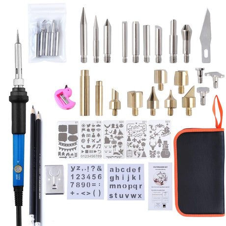 Belleavenue Wood Burning Kit 42Pcs Power Switch and Adjustable Temperature with Wood Burner Pen 392~842°F for Adults Wood Burning Tool for Pyrography Leather, Black Belleavenue