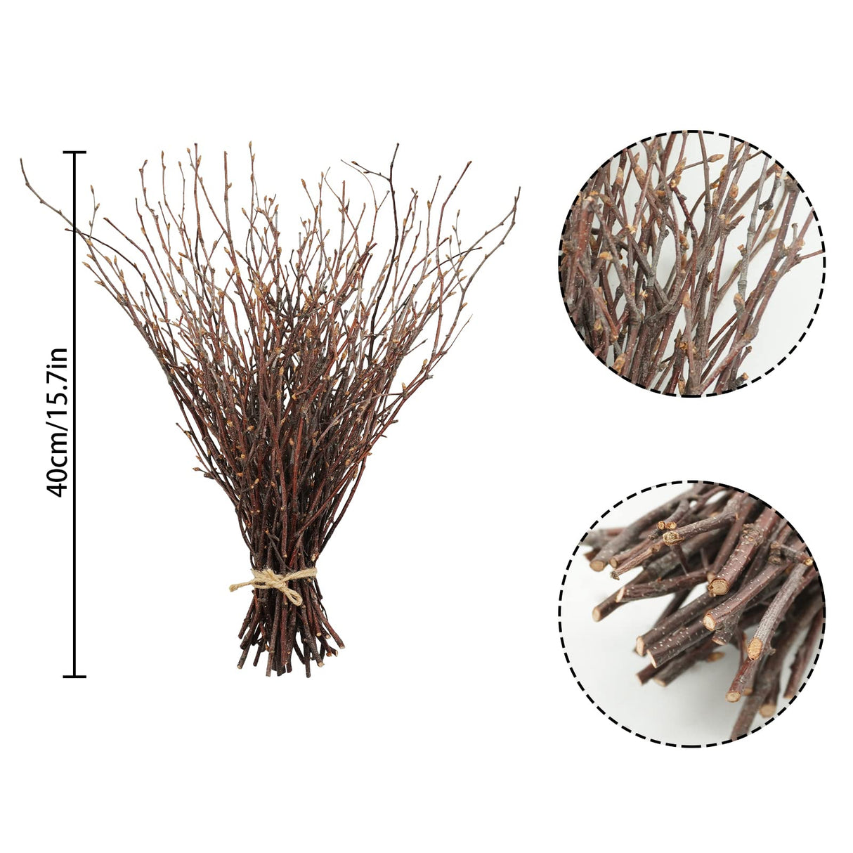 Uieke 50PCS Birch Twigs – 17 Inch Natural Dried Plants Decorative Birch Branches for DIY Crafts, Birch Sticks for Vases Wedding Arrangements Home Wreath Decor Uieke