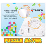 LTLUTU Puzzle Saver Sheets Kit (8 Sheets) - Permanent Adhesive Backing to Protect Finished Puzzles for Framing, Includes 2 Self-Stick Hooks + Squeegee Tool, Puzzle Preservation Stickers for Adults LTLUTU