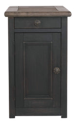 Signature Design by Ashley Tyler Creek Rustic Chair Side End Table with Pull-Out Tray & USB Ports, Brown Signature Design by Ashley