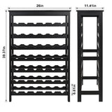VASMIA 42 Bottles Bamboo Wine Rack,7-Tier Wine Rack Freestanding Floor with Table Top, Wine Storage Shelf for Kitchen Dining Room Bar,Black VASMIA