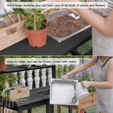 ONBRILL Potting Bench, Outdoor Potting Bench Table with Removable Sink, HDPS Potting Benches for Outside, Garden Table with Storage Shelves & 4 Side Hooks, No Rot, No Fade, No Break, 360lbs Capacity ONBRILL