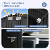 Breezestival 6x4 FT Outdoor Storage Shed, Metal Garden Tool Shed with Sloping Roof & Lockable Door for Patio Lawn Backyard (Black) Breezestival