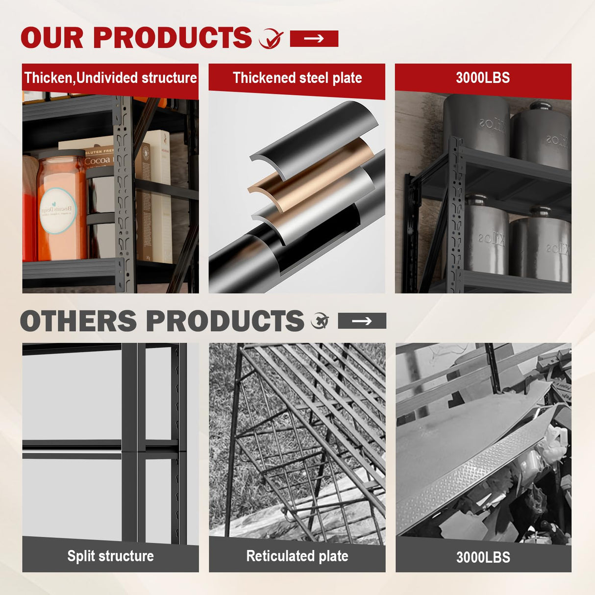 4000LBS Garage Shelving Heavy Duty, 42” W Storage Shelves, 4-Tier Adjustable Metal Storage Shelves, Steel Industrial Shelving Unit, Metal Shelving for Garage, Basement, Warehouse(Black, 41.5x20x79in) SXJJAR