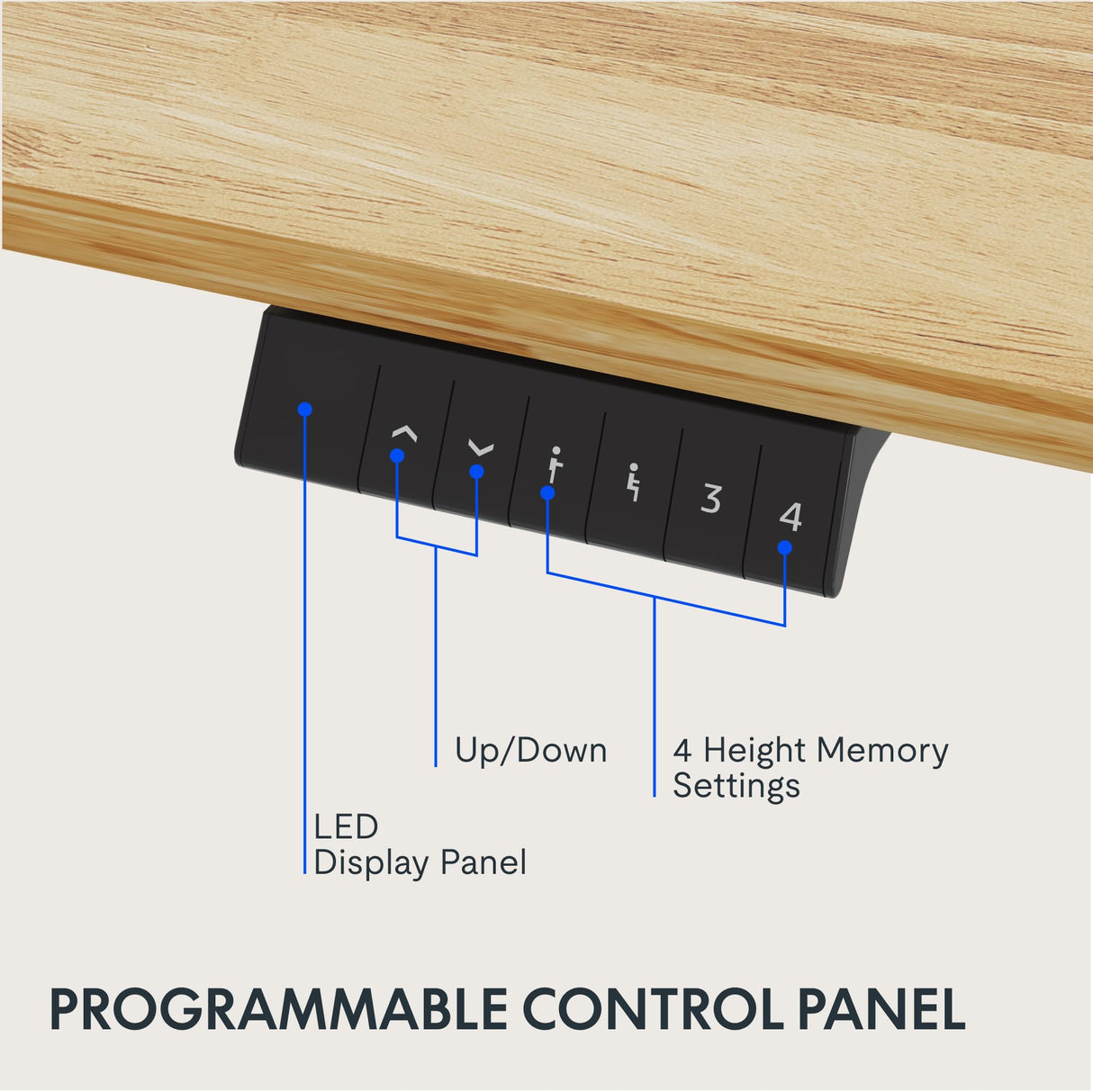FLEXISPOT EN1 One-Piece Solid Wooden Standing Desk 63 x 24 Inches Height Adjustable Electric Sit Stand Home Office Desks (White Frame + Rubber Wood Top, 2 Packages) FLEXISPOT