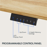 FLEXISPOT EN1 One-Piece Solid Wooden Standing Desk 63 x 24 Inches Height Adjustable Electric Sit Stand Home Office Desks (White Frame + Rubber Wood Top, 2 Packages) FLEXISPOT