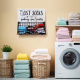 Bnesi Lost Socks,Laundry Room Organization, Farmhouse Laundry Room Decor And Accessories Of Tidying Socks,Rustic Wooden Laundry Sign Wall Decor (style1 black) Bnesi