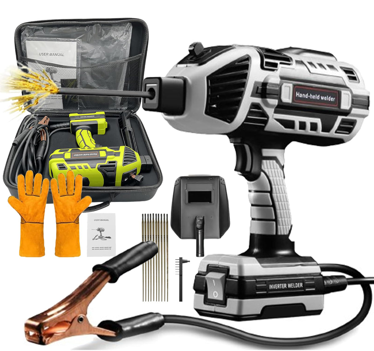 Saker Portable Welding Machine, 20-120A Upgraded 110V Handheld Welding Machine with IGBT Inverter 6 Variable Current, Portable Electric Welding Machine for 1/16″-1/8″ Welding Rods (Black) bokando