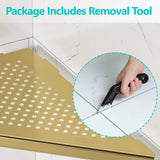 Qeke 2 Pack Bathroom Corner Shelf, Recessed 12" Corner Shower Shelf, SUS304 Stainless Steel Triangular Wall Mount, No Drilling, Brushed Golden Qeke