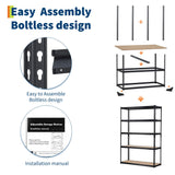 Garage Storage Shelves 5 Tiers, Heavy Duty Storage Shelving Racks with 2500 LBS Capacity, 48 " L x 18 in W x 72 in H Metal Adjustable Shelving Unit for Kitchen Pantry Basement Bathroom Laundry GarveeHome