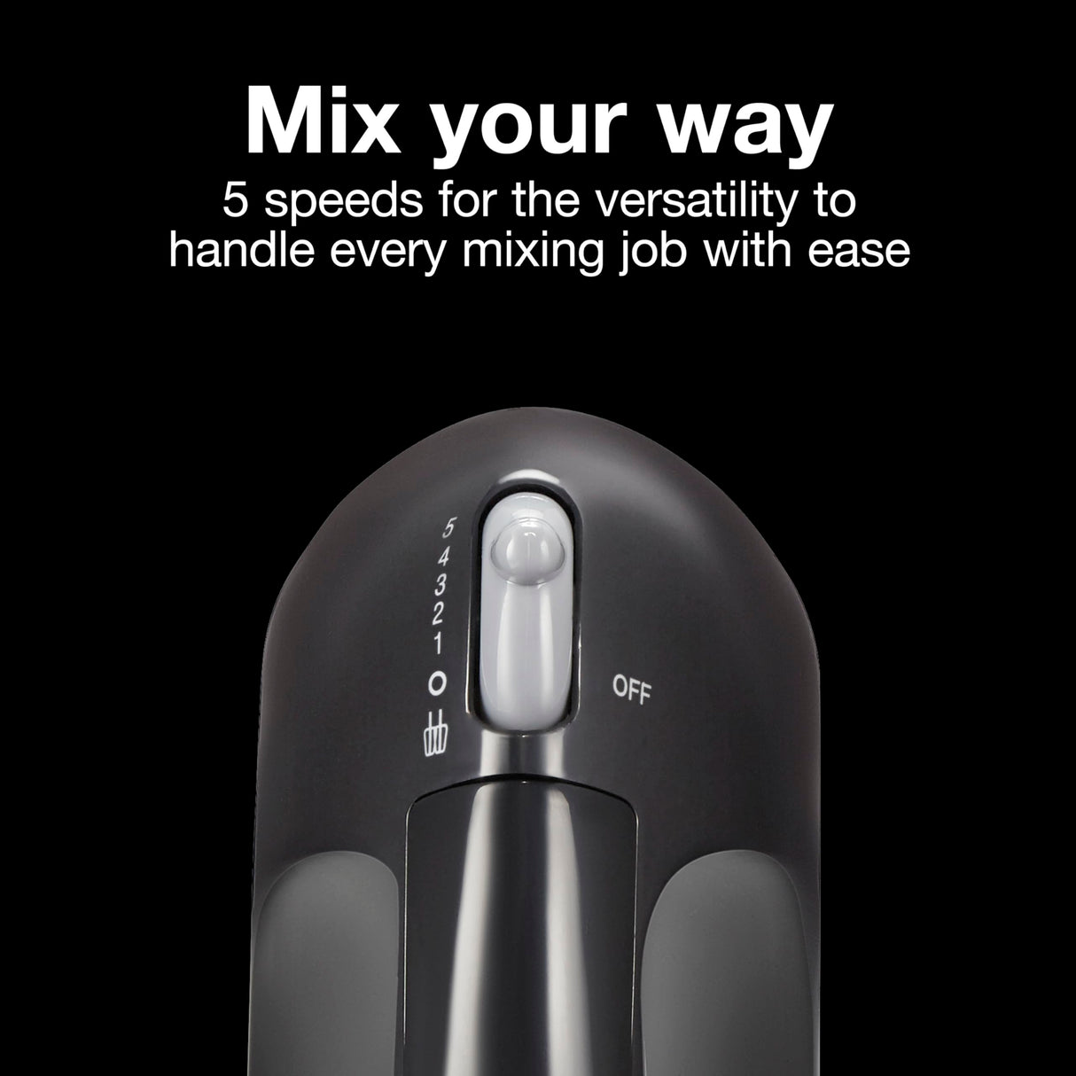 Proctor Silex Easy Mix 5-Speed Electric Hand Mixer with Bowl Rest, Compact and Lightweight, 100 Watts of Peak Power, Black Proctor Silex