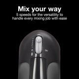 Proctor Silex Easy Mix 5-Speed Electric Hand Mixer with Bowl Rest, Compact and Lightweight, 100 Watts of Peak Power, Black Proctor Silex