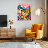 Lxmsja Mountains Landscape Paint by Numbers Kit for Adults, Cacti Acrylic Paint by Numbers for Adults Beginner, DIY Craft Supplies Oil Painting Kits for Home Wall Decor 12x16 inch (Framed) Lxmsja