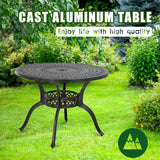 FDW Patio Table Patio Dining Table Outdoor Dining Table Wrought Iron Patio Furniture Patio Furniture Outdoor Table Weather Resistant(Round) FDW