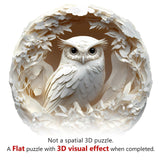 Wooden Puzzles for Adults, Flat Puzzle with 3D Visual Effect, Paper Carved Owl Puzzle, Wooden Jigsaw Puzzles for Adult, Unique Shape Wood Puzzles Adult, Wall Art Canvas Puzzle (M-11.4*11.2in-200pcs) Pijesaksa