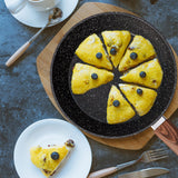 Vkoocy Pots and Pans Set Non Stick, Ceramic Cookware Set with Granite Pattern Kitchen Cooking Sets Induction Pot and Pan w/Frying Pans, Saucepans, Casserole, Non-Toxic, PTFE/PFOA/PFOS-Free, Black vkoocy