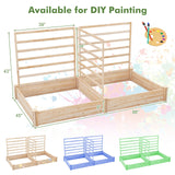 HAPPYGRILL Raised Garden Bed with 3 Trellises, Outdoor Wood Raised Bed w/ 2 Planter Boxes for Flowers, Vegetables, Fruits Climbing Vines, Elevated Garden Box for Yard Patio, 88" L x 45" W x 43" H HAPPYGRILL