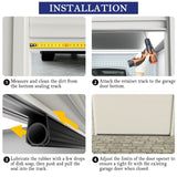 Ginchain U+O Ring Seals for Garage Doors, Universal Bottom Seals Rubber with Aluminum Track Retainer, Combination Weather Stripping Kit (16.5ft) Ginchain