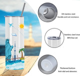 24 Pack Sublimation Tumblers Bulk 20 oz Skinny Straight, Sublimation Blanks Double Wall Stainless Steel Skinny Tumbler with Lid and Straw, Shrink Wrap Film, Individually Boxed, for Heat Press Machine Draheri