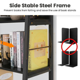 Himimi Black Ladder Bookshelf, 5 Shelf Bookcase Industrial Bookshelf Wood and Metal Bookshelves, Plant Flower Stand Rack Book Storage Shelves for Living Room, Bedroom, Home Office (2 PCS) Himimi