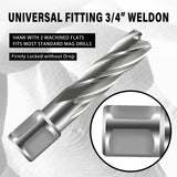 SALI Annular Cutter Diameter 1-1/2 Inch with Weldon Shank 3/4" (with 2 Flats) Cutting Depth 2" Mag Drill Bit for Magnetic Drill Press HSS Fully Ground Drill with One 1/4"*4" Pilot Pin SALI