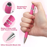 Bribobo 8 Pack Ballpoint Pen 2-in-1 Stylus Retractable Ballpoint Pen with Stylus tip, Metal Stylus Pen for Touch Screens, 1.0 mm Black Ink(Mixed Color) Bribobo