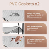 SINGAYE 4 Shelves Storage Shelf Wire Closet Bathroom Organizers Metal Pantry Kitchen Garage Shelving Unit Laundry Room Organization Home Rack Net Basket Black with Wheels SINGAYE