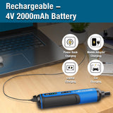 Werktough 4V Mini Electric Cordless Screwdriver with 3-Gear Torque 5Nm Power 25pc Screwdriver Bits S2 LED Light USB Charging Home Improvement S026 hyperpower