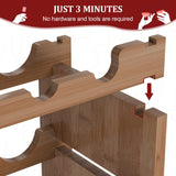 Domax Wine Rack Freestanding Floor - 4 Tiers Stackable Wine Rack 36 Bottle Wine Bottle Holder， Bamboo Wine Holder Wine Storage for Kitchen, Bar, Pantry, Wine Cellar and Countertop (Walnut) Domax