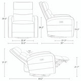 Watson & Whitely Swivel Power Recliner Glider Rocker, Small Recliner with Charging Port for Living Room, Fabric in Dove Grey Watson & Whitely