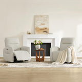 CHITA Faux Leather Power Recliner Chair, Swivel Glider Recliner for Adults, Nursery Rocking Chair with USB & Type-C Charging for Living Room, Bedroom, Creamy Grey CHITA