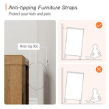 WAMPAT Dressers and Nightstand Set of 4, 94.4 Inches Wood Dresser with 12 Drawers, 2 Pieces Nightstands with Drawers and Charging Stations, Bedroom Furniture Set, Oak Brown WAMPAT