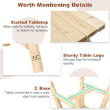 HOMEDIARY Wooden Adirondack Log Side Table, Cedar Wood Outdoor Square End Table w/Slatted Tabletop, Oversize 19.5” Indoor Outdoor Patio Side Coffee Table for Garden Patio Backyard Porch, Natural HOMEDIARY