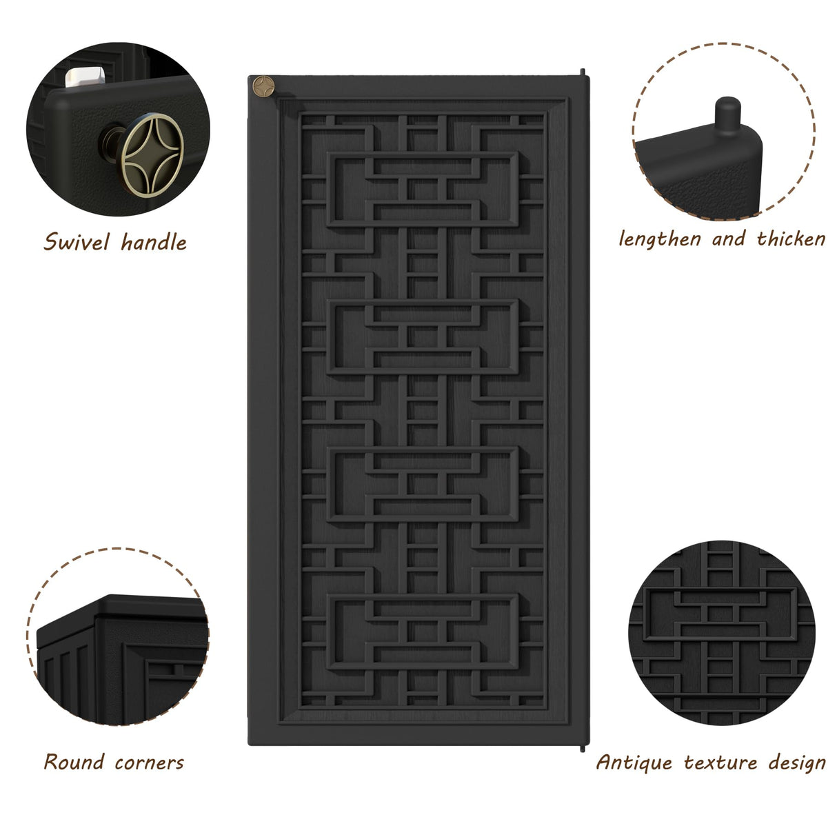 Mrosaa Indoor Outdoor Storage Cabinet Waterproof with Shelf,Plastic Storage Sheds Outdoor Cabinets for Patio/Garden/Backyard, Size 34.3''L*15''W*36.2''H（Black） Mrosaa