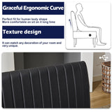 STHOUYN 43" W Mini Small Black Leather Couch Armless Loveseat Sofa for Bedroom with USB Port, Small Couches for Small Spaces Living Room, Apartment Office Dorm (Black) STHOUYN