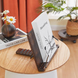 GZQWDC Wooden Book Stand Holder Adjustable,Portable Desktop Organizer for Cookbooks/Tablets,Hands Free Reading Rest with Ergonomic Design, Fits Books & iPads GZQWDC