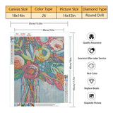 TISHIRON 5D Diamond Art Painting Abstract Flowers DIY Diamond Kits for Adults Kids Round Full Drill Diamond Art Kits Floral Picture Gem Art Crystal Painting Arts and Crafts for Beginners Kids 12"x16" TISHIRON