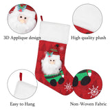 COOLWUFAN Christmas Stockings 4 Pack, 19'' Xmas Stockings with Snowflake Santa Snowman Reindeer Penguin and Plush Faux Fur Cuff Stockings for Stairs Fireplace Hanging Xmas Home Decor COOLWUFAN