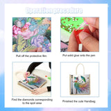 Tontut Diamond Painting kit Handbag Temperament Ladies DIY Handmade Diamond Pattern Creative Gift Large Capacity Commuting Leisure Bag Tontut