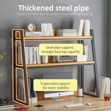 QQXX White 2-Tier Desktop Bookshelf and Organiser for Computer Desk QQXX