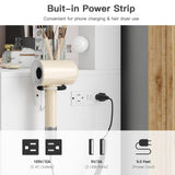 Yanosaku Vanity desk & Power Outl, Makeup Vanity with Mirror and 12 LED Lights, Makeup Table with 11 Drawers, Vanity Table with Chair，Vanity Set 3 Lighting Modes Brightness Adjustable-(White) Yanosaku