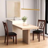 Giantex Wood Dining Chairs Set of 2, Faux Leather Upholstered Kitchen Chairs with Rubber Wood Legs, Padded Seat, Max Load 355 Lbs, Farmhouse Armless Wooden Dining Room Chair Giantex