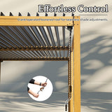 Domi Louvered Pergola 10×16 FT, Outdoor Wood Grain Aluminum Pergola with Adjustable Rainproof Roof and Drainage System, Metal Pergola Gazebo for Patio, Deck, Backyard domi outdoor living